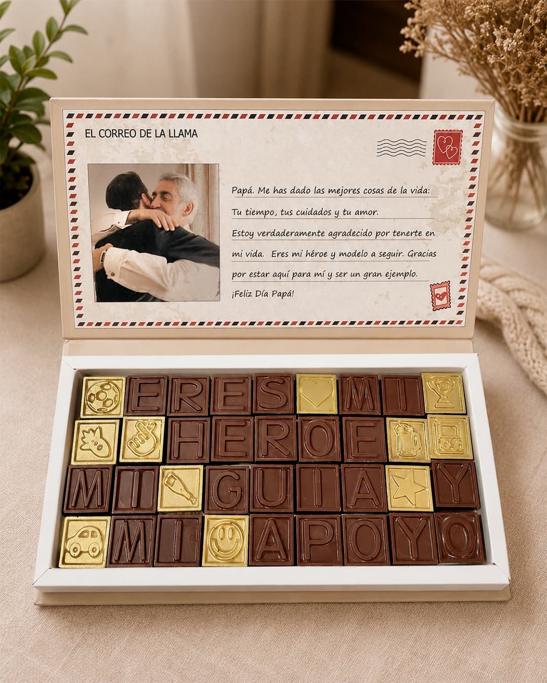 Correo Postal de Chocolate - Papá Eres Mi Héreo